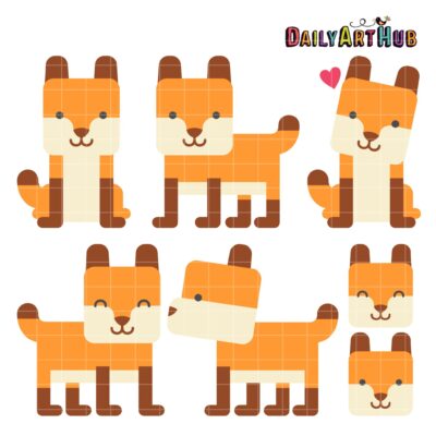 Cutie Fox Clip Art Set