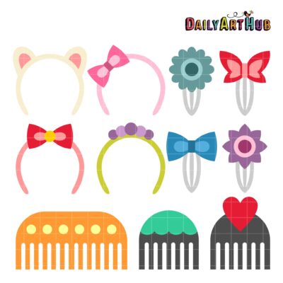 Hair Accessories Clip Art Set