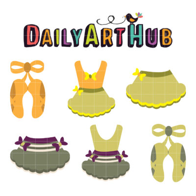 Ballet Dress Clip Art Set