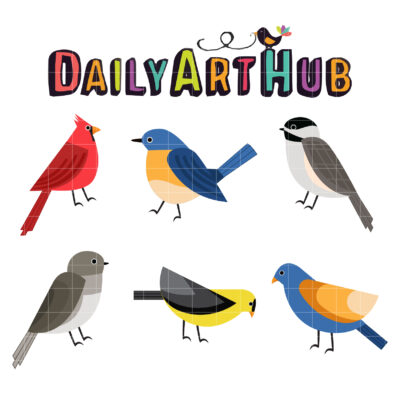 Birds Sideview Clip Art Set