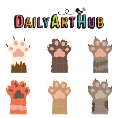 Cat Paws Clip Art Set