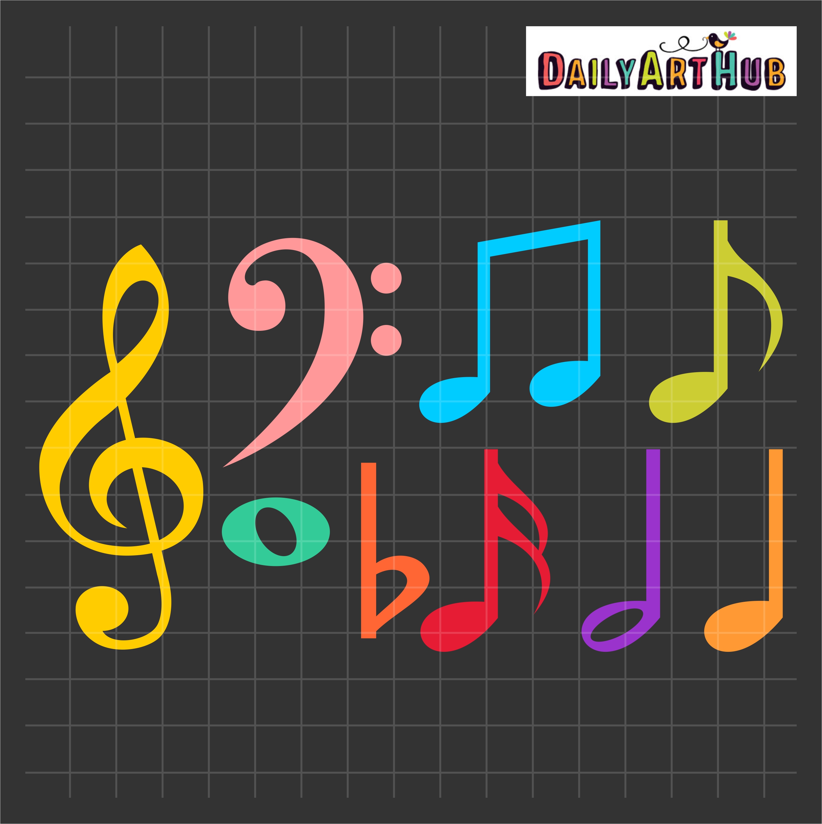 Colorful Music Notes Clip Art Set Daily Art Hub Free Clip Art Everyday