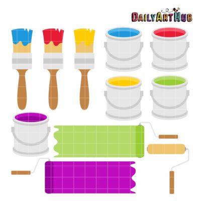 Colorful Paint Clip Art Set