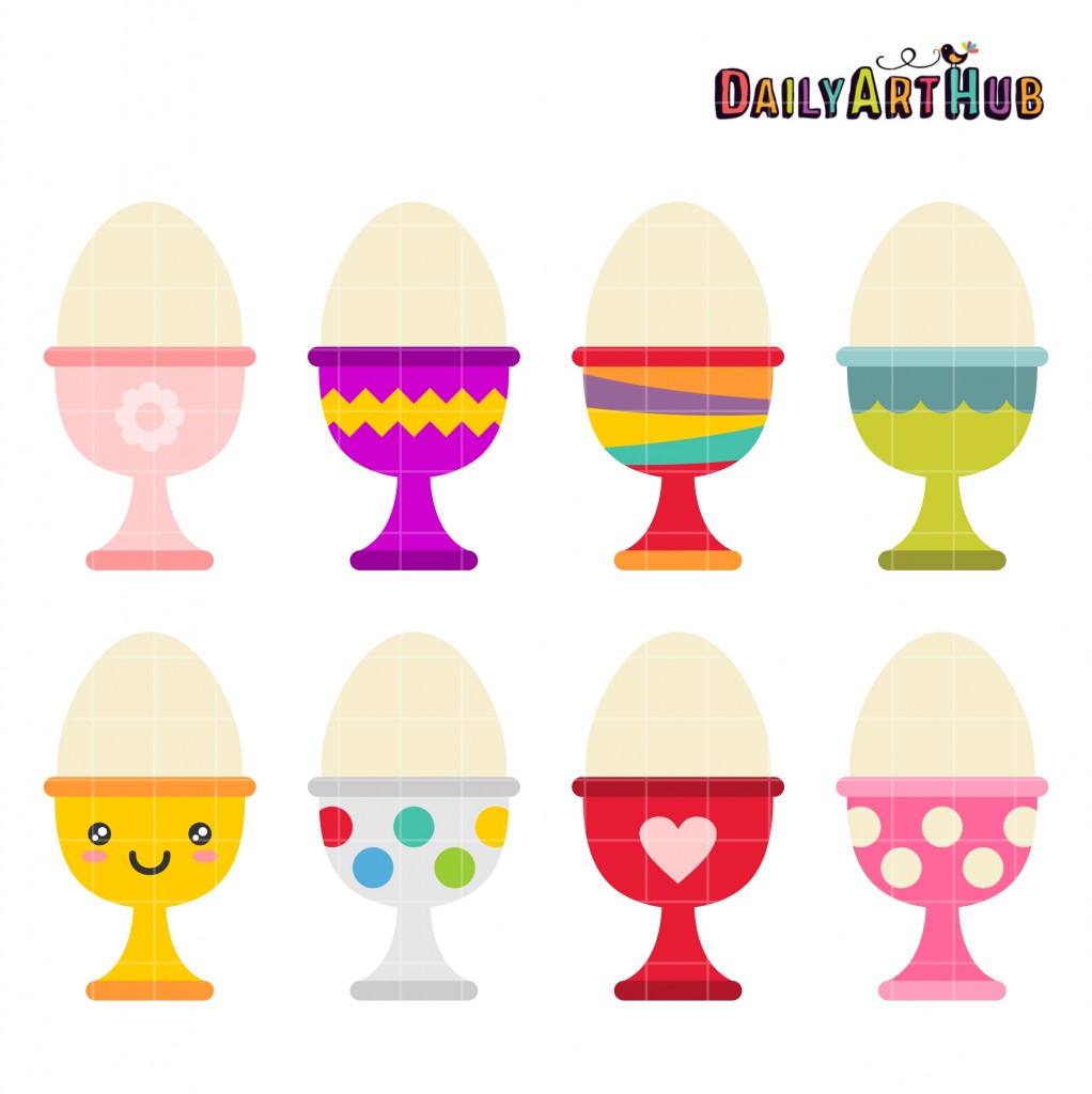 Egg Cups Clip Art Set Daily Art Hub // Graphics, Alphabets & SVG