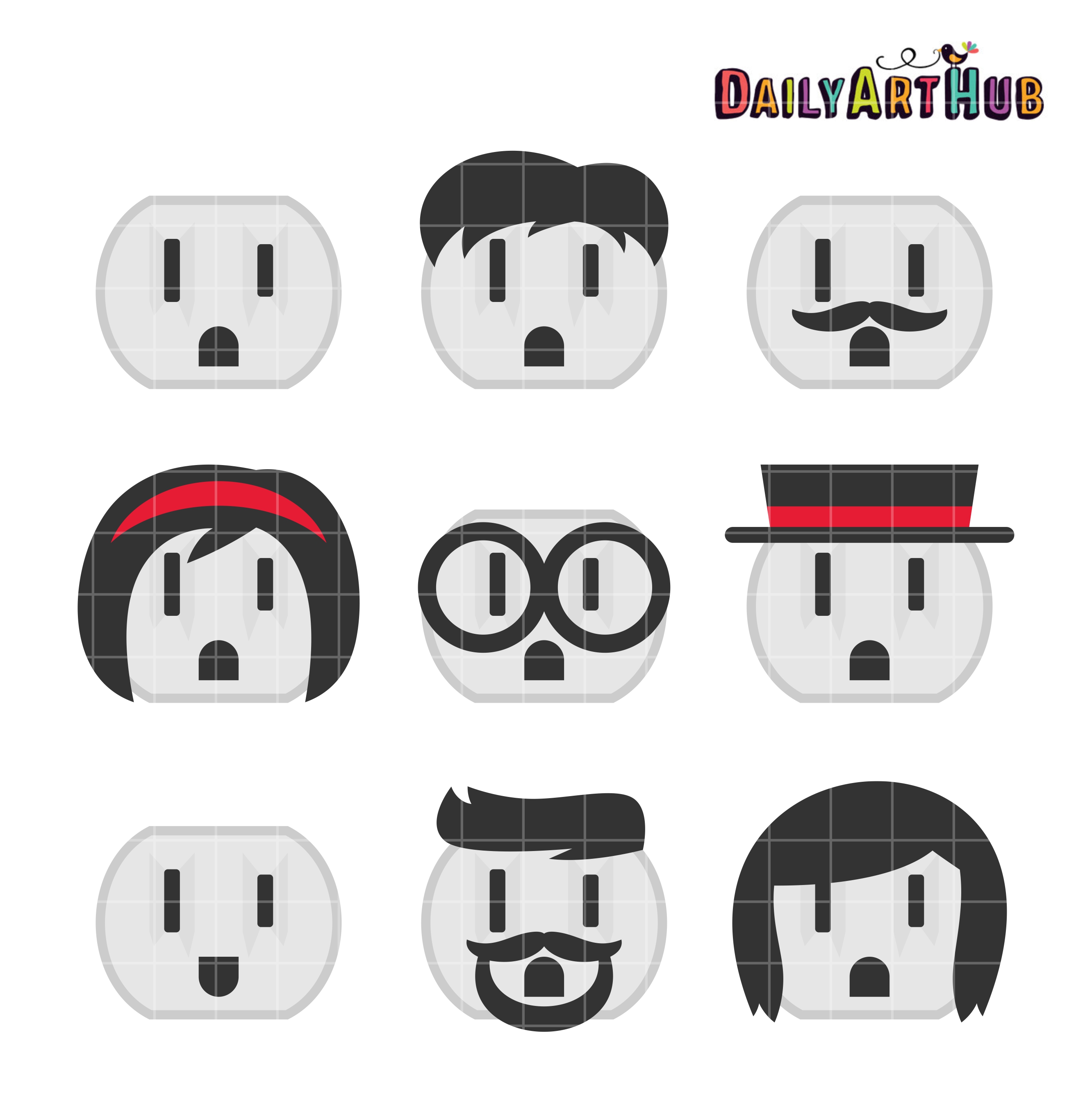 Funny Wall Socket Clip Art Set Daily Art Hub Free Clip Art Everyday