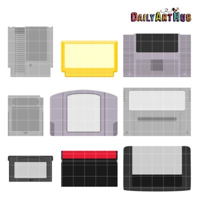 Game Cartridges Clip Art Set