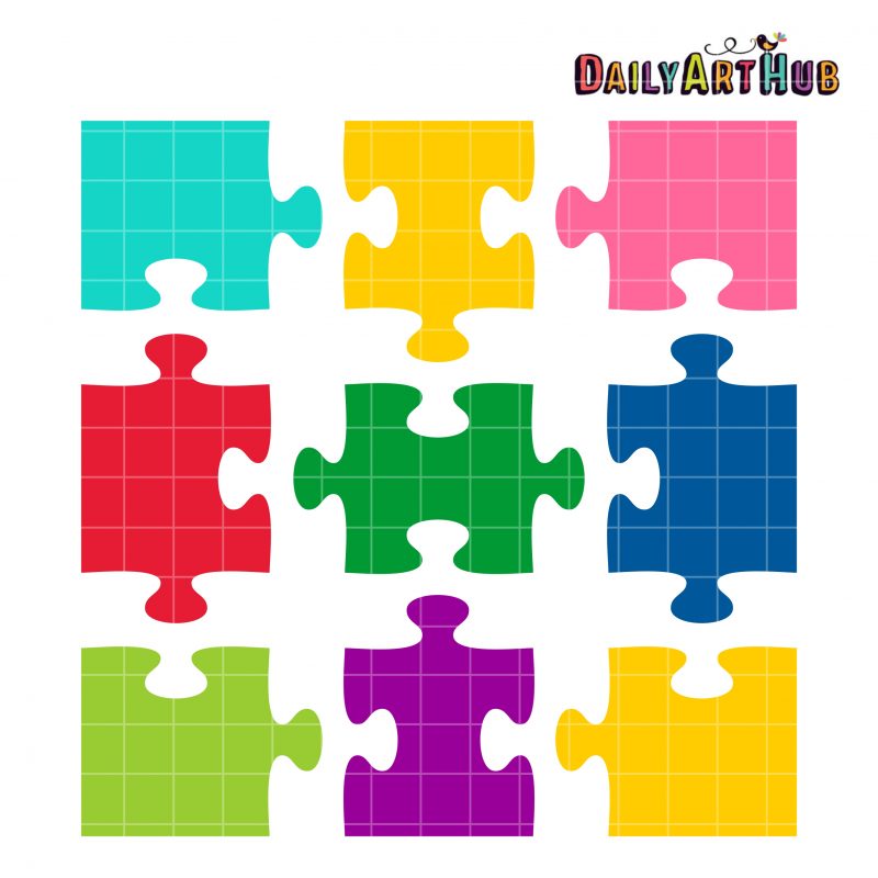 Jigsaw Puzzle Shapes Clip Art Set Daily Art Hub Free