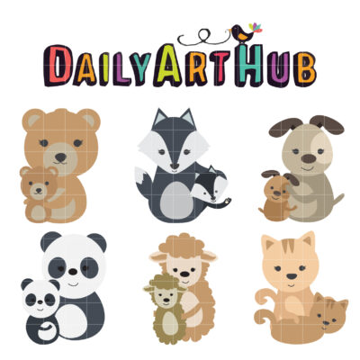 Motherhood Animals Clip Art Set