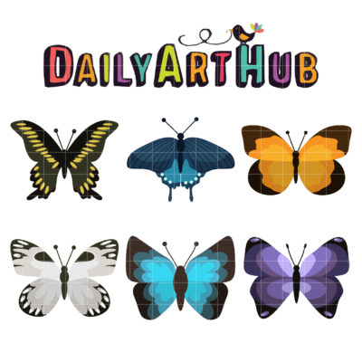 Stunning Butterflies Clip Art Set