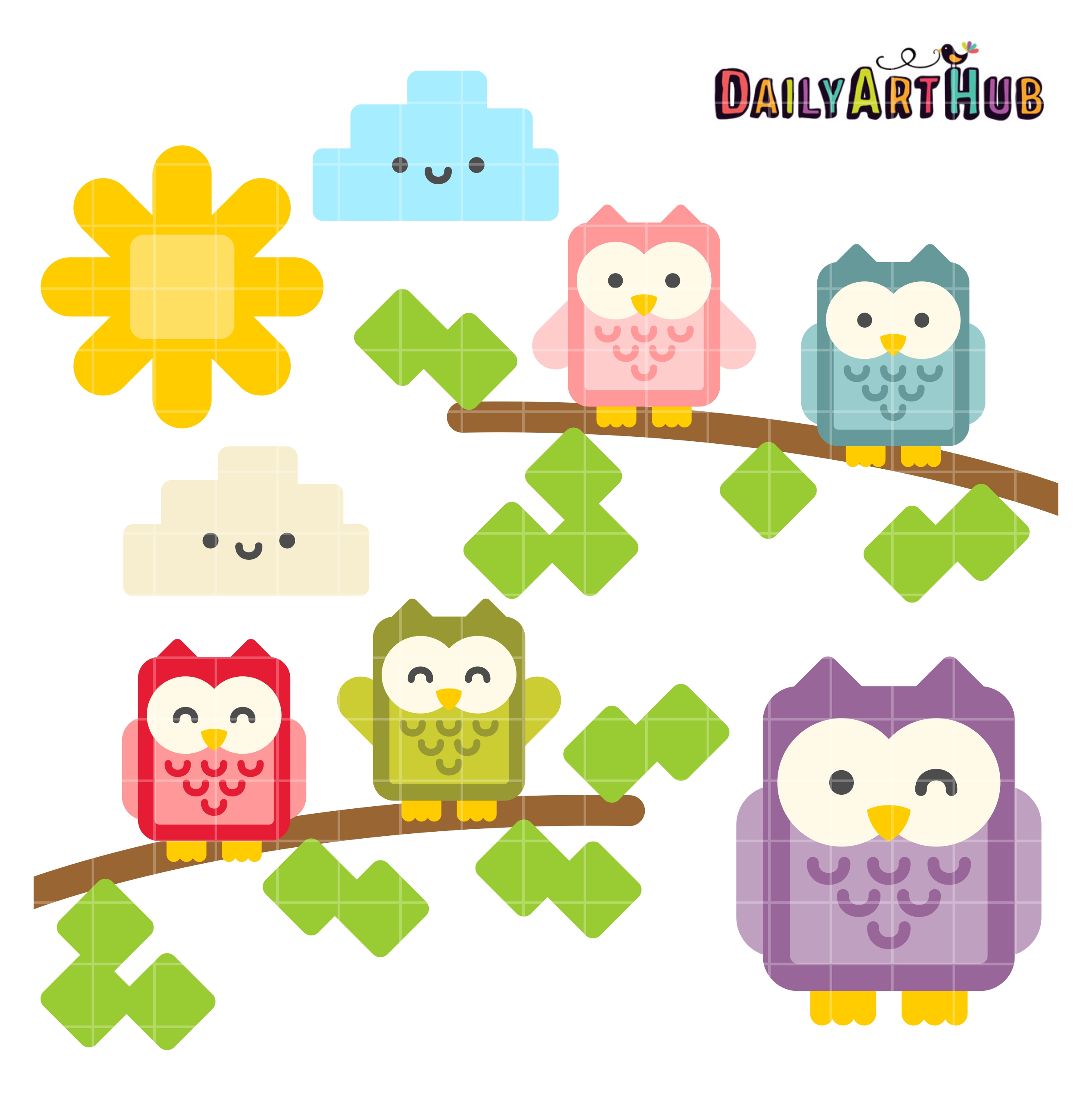 Tree Owls Clip Art Set Daily Art Hub Free Clip Art Everyday
