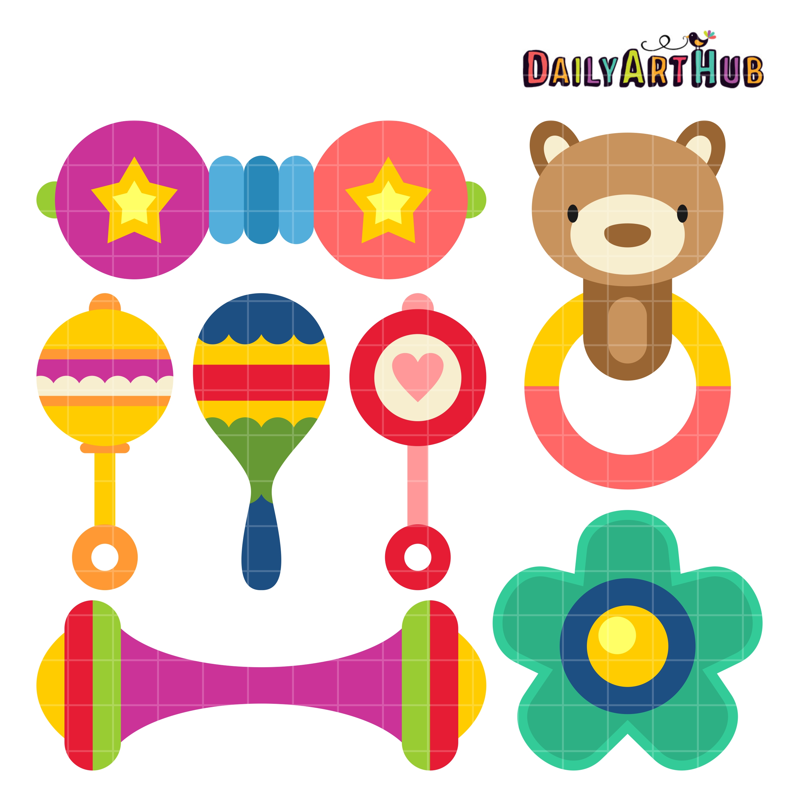 Baby Rattles Clip Art Set Daily Art Hub Free Clip Art Everyday