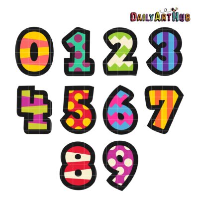 Cartoony Numbers Clip Art Set