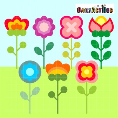 Fantasy Flowers Clip Art Set
