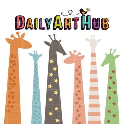 Giraffe Necks Clip Art Set