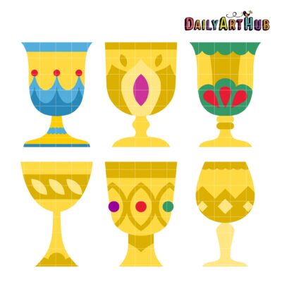 Goblets Clip Art Set