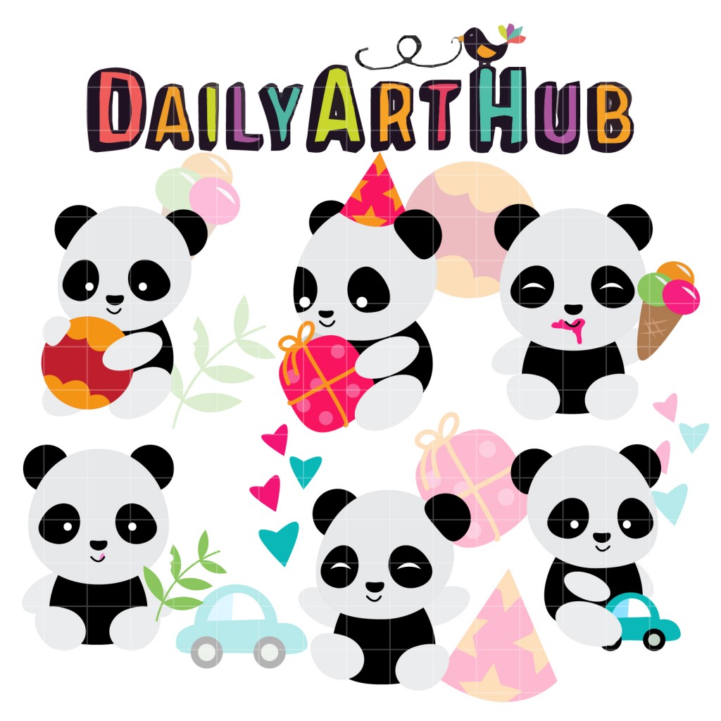 Playful Panda Clip Art Set – Daily Art Hub // Graphics, Alphabets & SVG