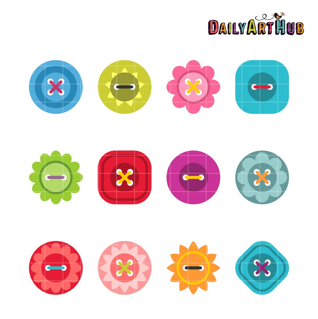 Pretty Buttons Clip Art Set Daily Art Hub // Graphics, Alphabets & SVG