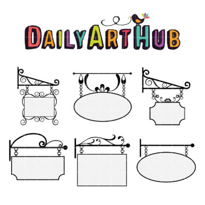 Shop Signs Clip Art Set