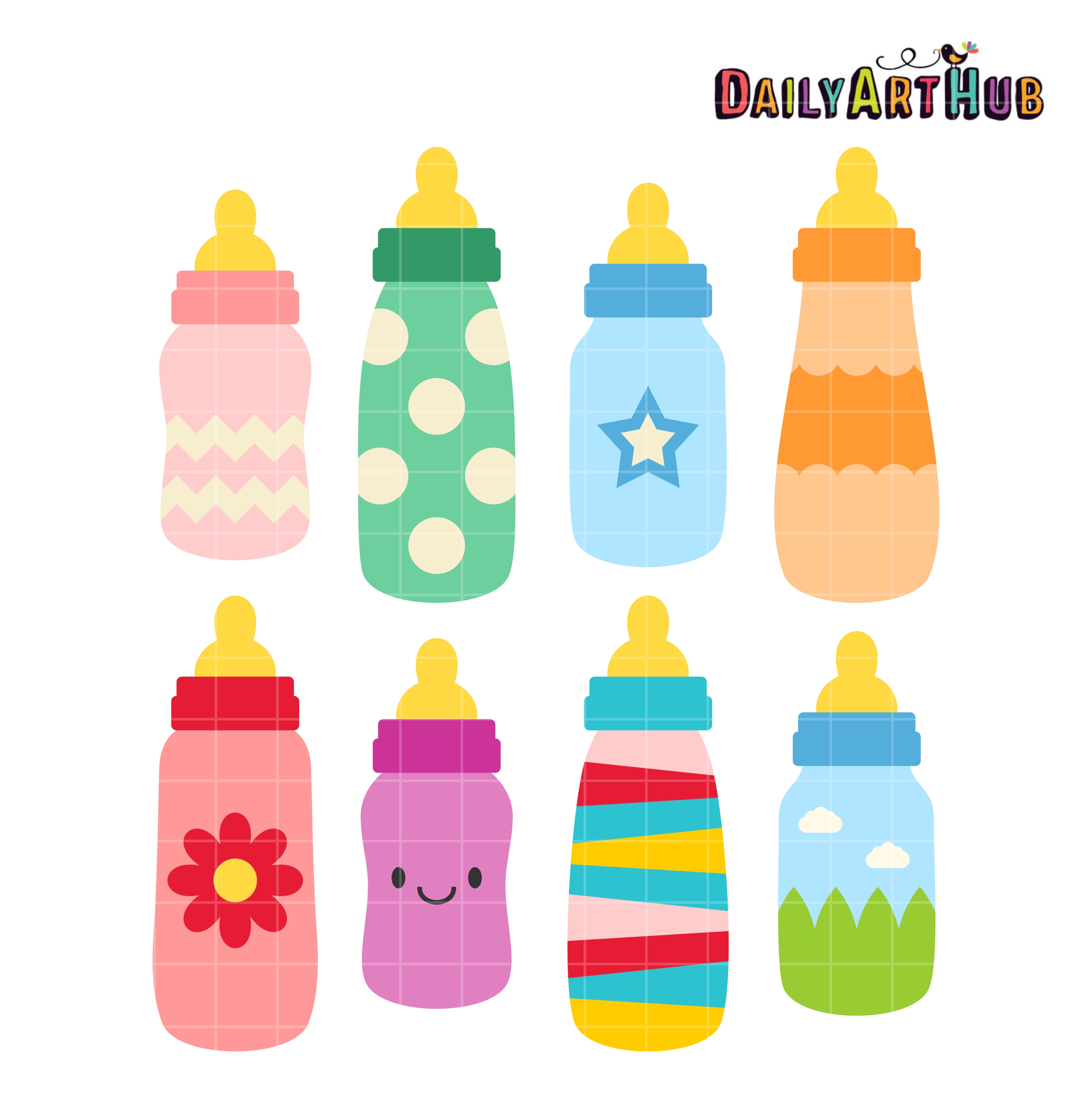 Download Baby Bottles Clip Art Set - Daily Art Hub - Free Clip Art Everyday