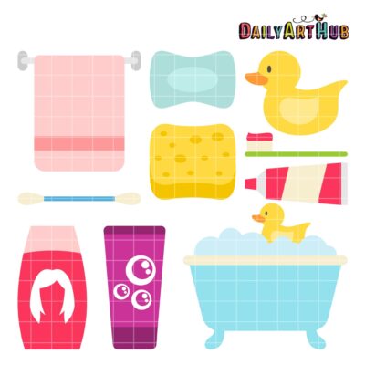 Bath Time Clip Art Set