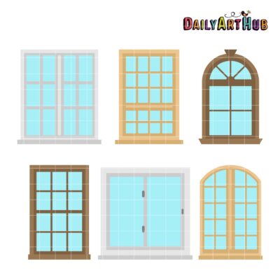 House Windows Clip Art Set