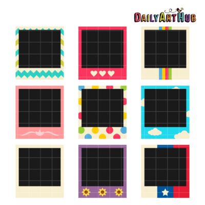 Polaroid Frames Clip Art Set