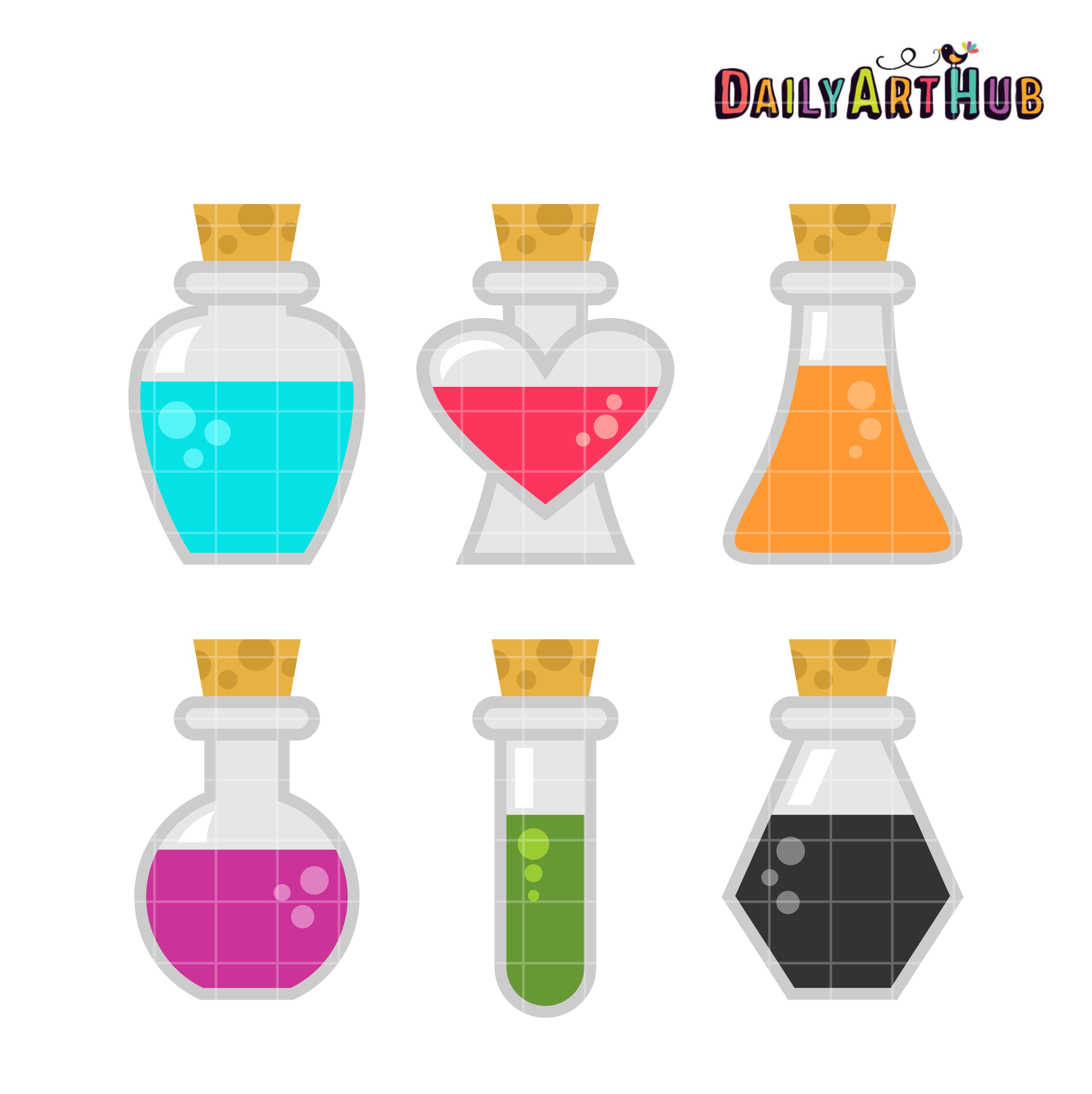 Potion Bottles Clip Art Set Daily Art Hub Free Clip Art Everyday