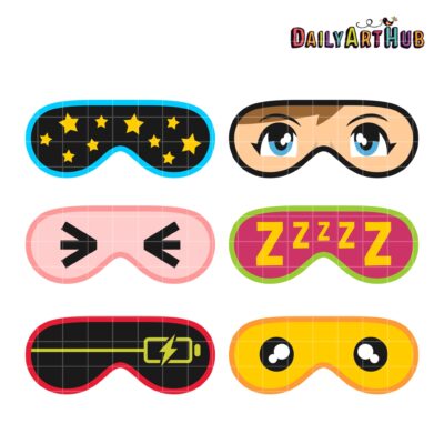 Sleep Mask Clip Art Set