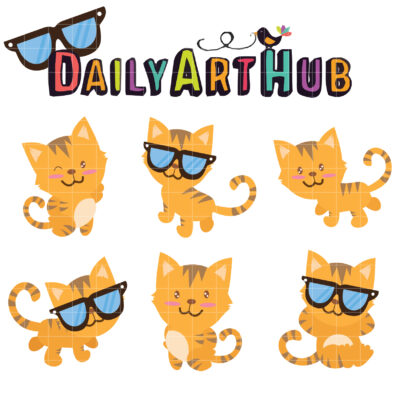 Cool Cat Clip Art Set