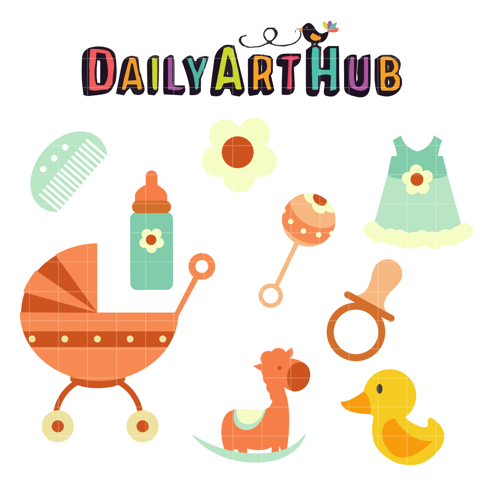 Cute Baby Things Clip Art Set – Daily Art Hub // Graphics, Alphabets & SVG