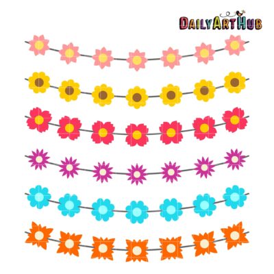 Flower Strings Clip Art Set
