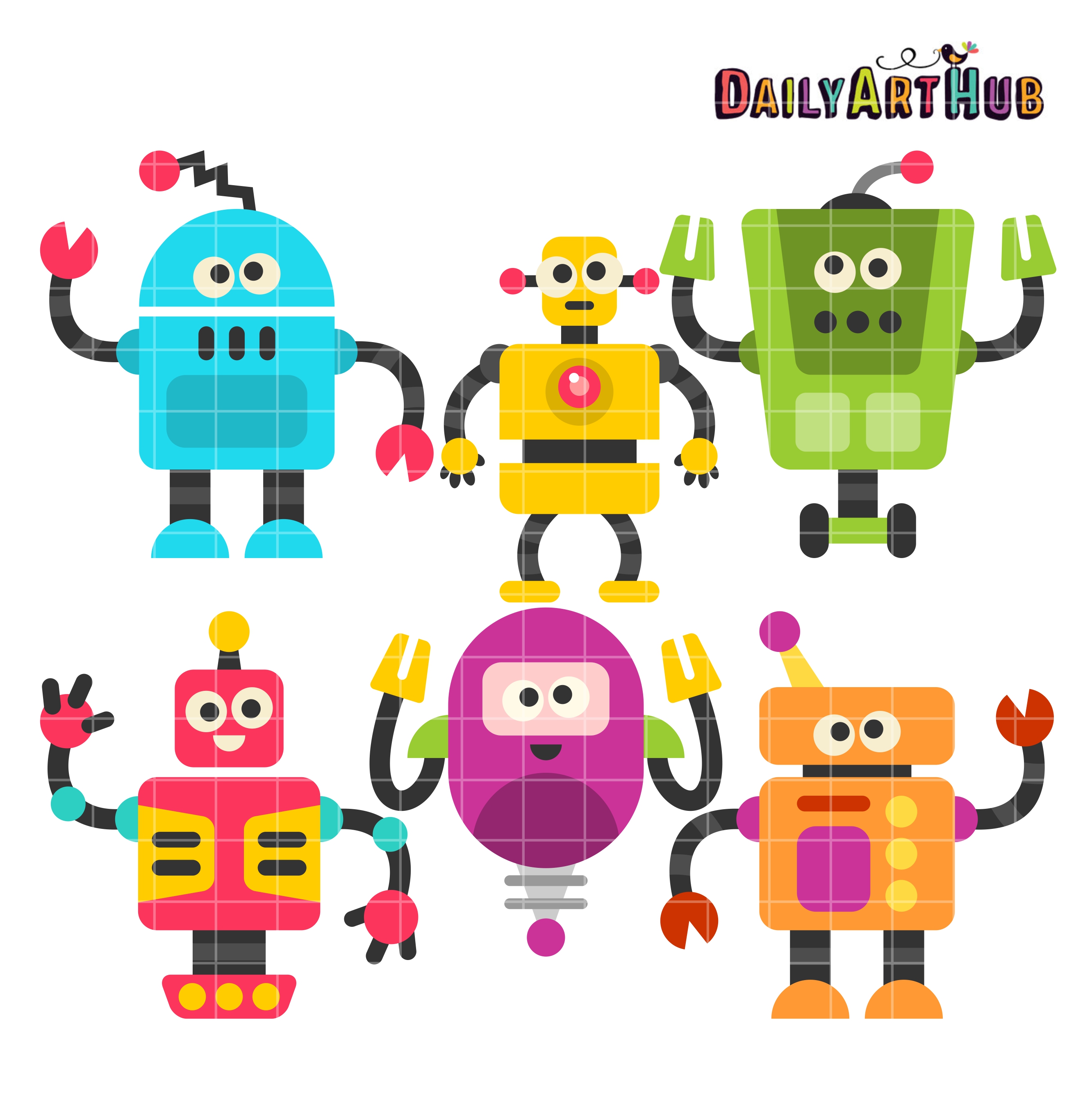 Funny Robots Clip Art Set Daily Art Hub Free Clip Art Everyday