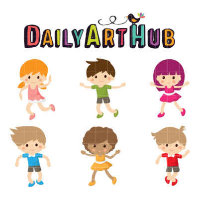 Joyful Kids Clip Art Set