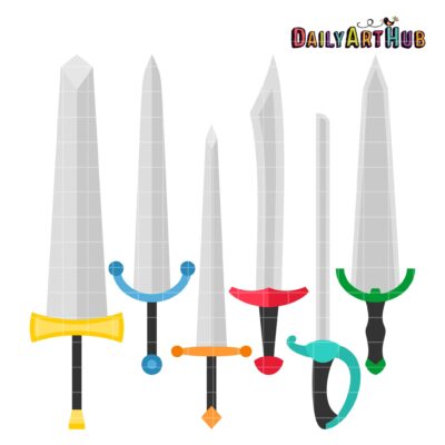 Medieval Swords Clip Art Set