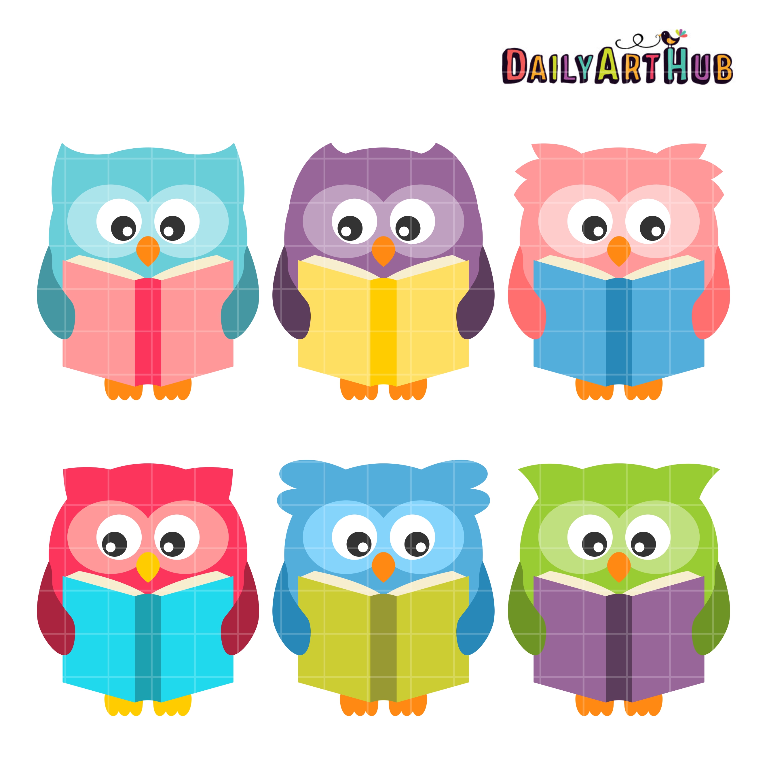 Reading Owls Clip Art Set Daily Art Hub Free Clip Art Everyday
