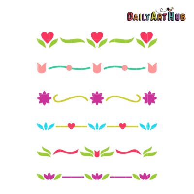 Simple Cute Borders Clip Art Set