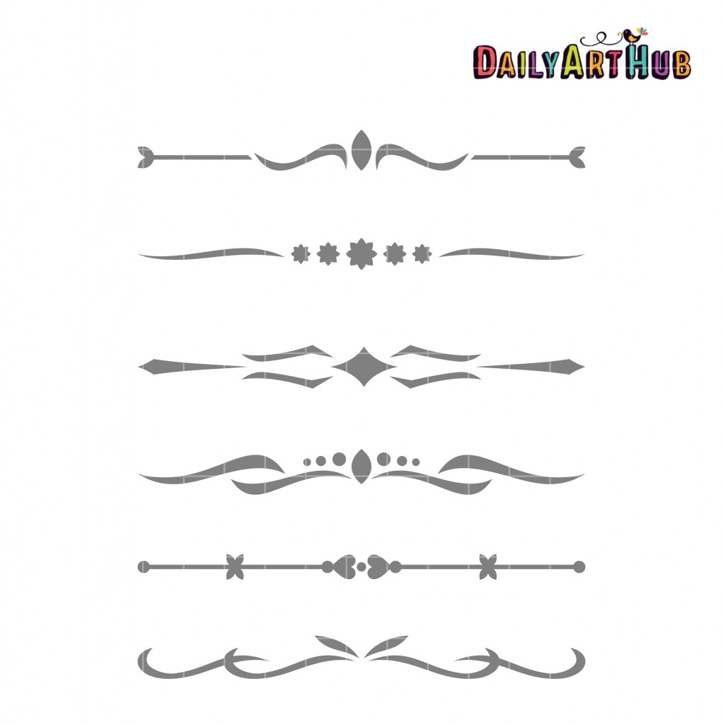 Simple Flourishes Clip Art Set Daily Art Hub // Graphics, Alphabets & SVG