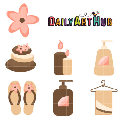 Spa Time Clip Art Set