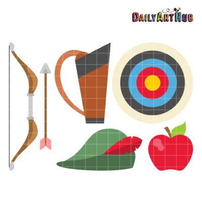 Archery Things Clip Art Set