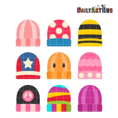 Beanies Clip Art Set
