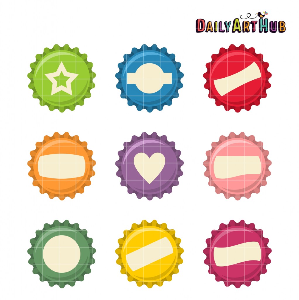 Bottle Caps Clip Art Set Daily Art Hub // Graphics, Alphabets & SVG