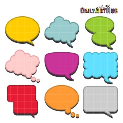 Contoured Callout Shapes Clip Art Set