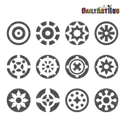 Decorative Circle Shapes Clip Art Set