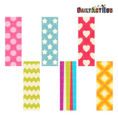 Patterned Bookmarks Clip Art Set