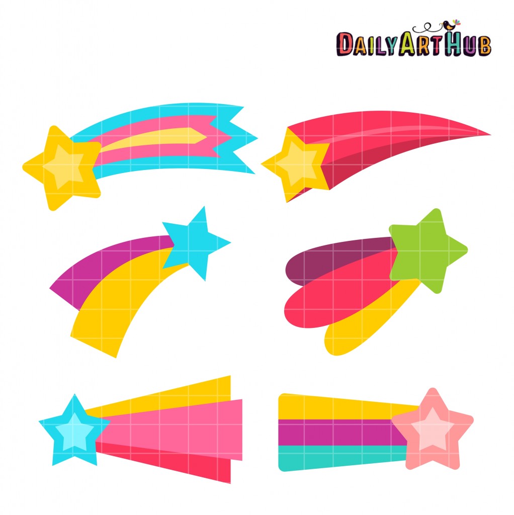 Shooting Stars Clip Art Set – Daily Art Hub // Graphics, Alphabets & SVG
