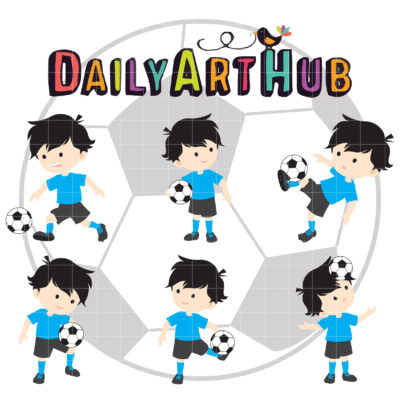 Soccer Boy Clip Art Set