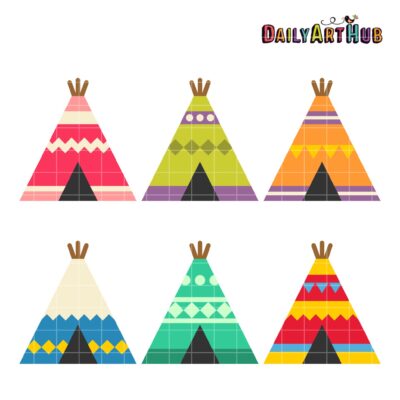 Teepees Clip Art Set