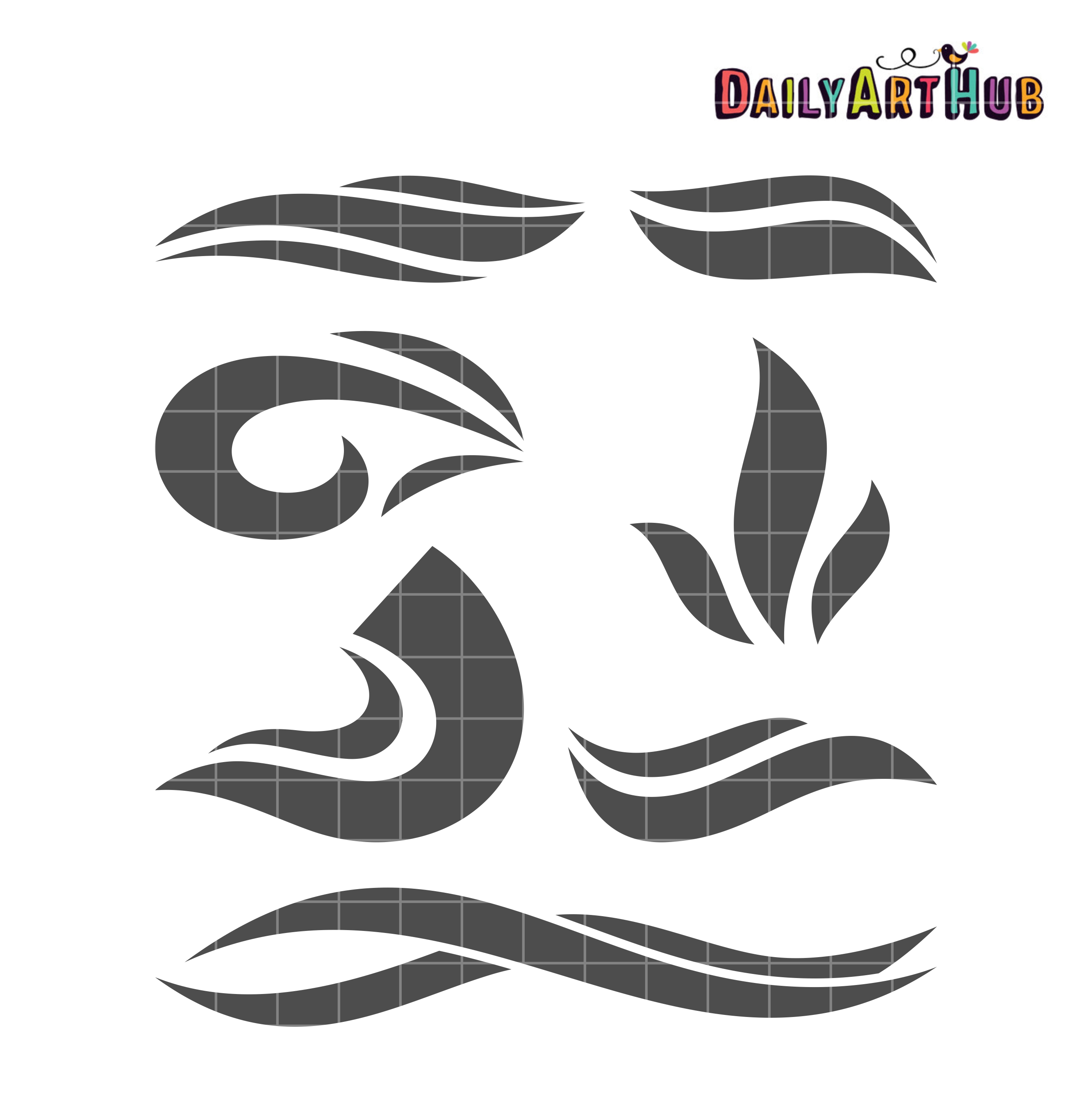 Wave Shapes Clip Art Set – Daily Art Hub – Free Clip Art Everyday