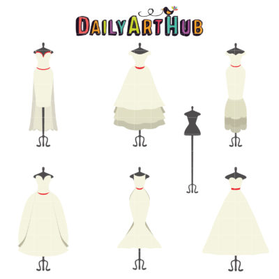 Wedding Dress Clip Art Set
