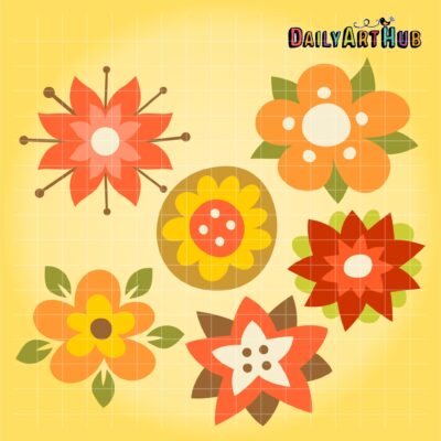 Autumn Florals Clip Art Set